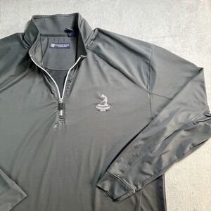 Oxford Golf Pinehurst 1895 Quarter Zip Pullover Mens XL Charcoal Gray Super Dry